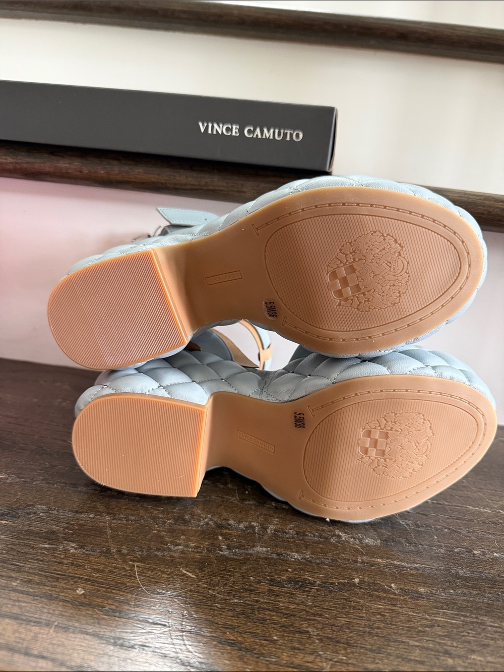 Vince Camuto Ellah Chunky Platform Sandals - Celeste Blue NEVER WORN - Picture 5 of 6